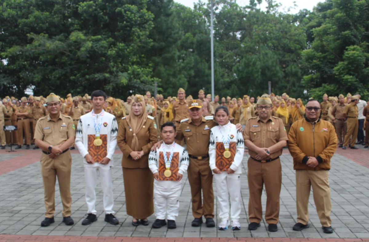 4 Emas di Thailand, Atlet NPCI Kuningan Dapat Penghormatan Khusus Saat Apel Pagi