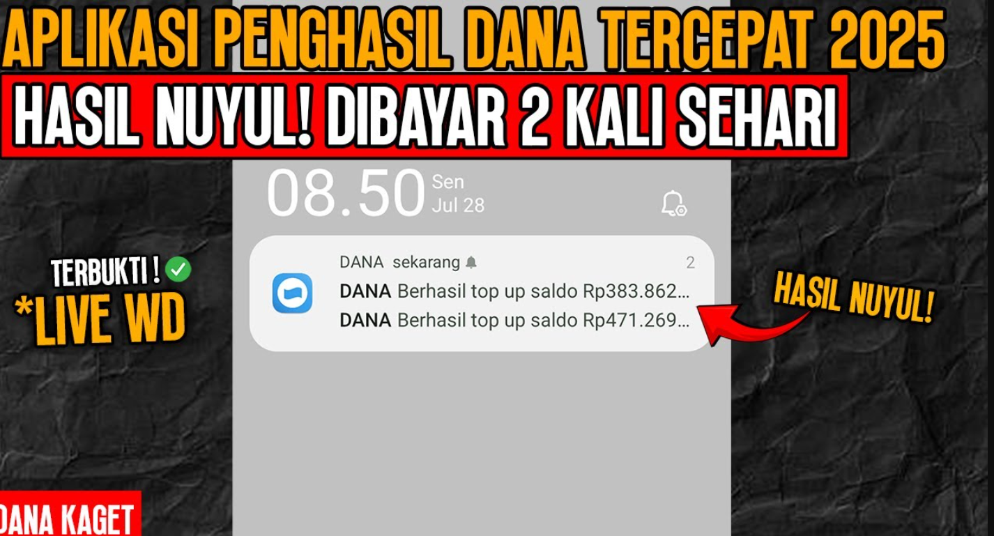 Selamat! Anda Berhasil Ditransfer Rp 854.000 Berkali-kali dari APK Penghasil Saldo DANA Gratis Tercepat 2025