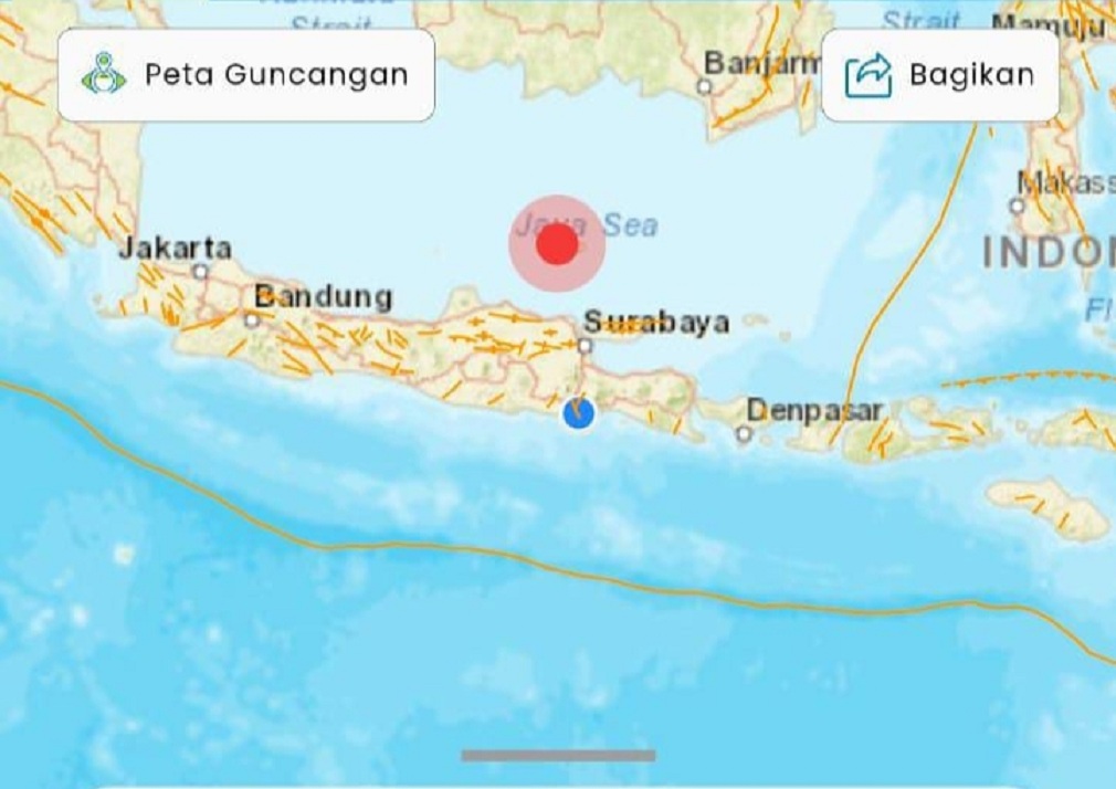 Gempa di Laut Jawa M 6,0 Hari Ini, Terasa di Surabaya hingga Cirebon 