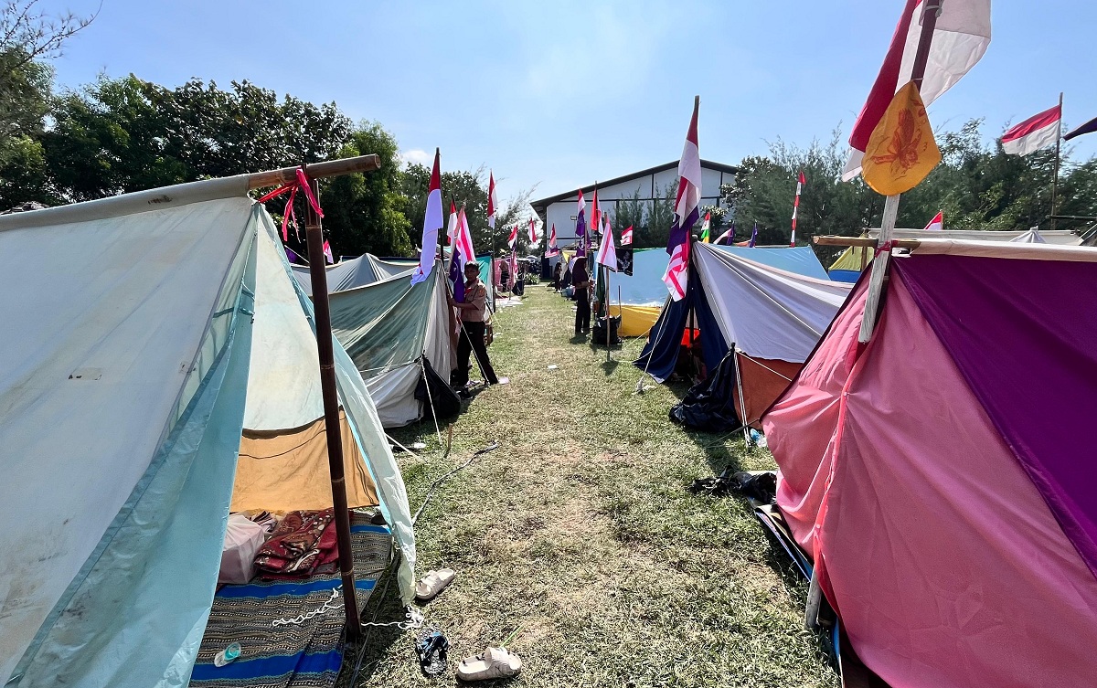 Hari Pramuka, Ratusan Pelajar Kemah di Taman Cirebon Power
