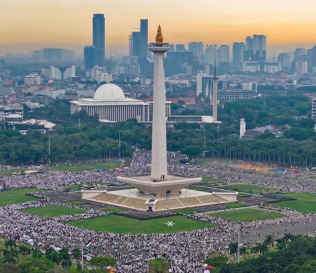 Aksi Bela Palestina di Monas, Massa Menyemut, Teriakan Free Palestine