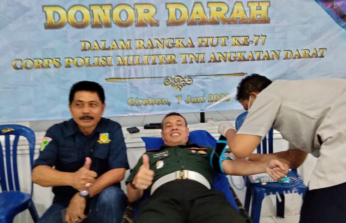 Jelang Hari Jadi Pomad ke-77, Denpomad 3/III Cirebon Gelar Donor Darah