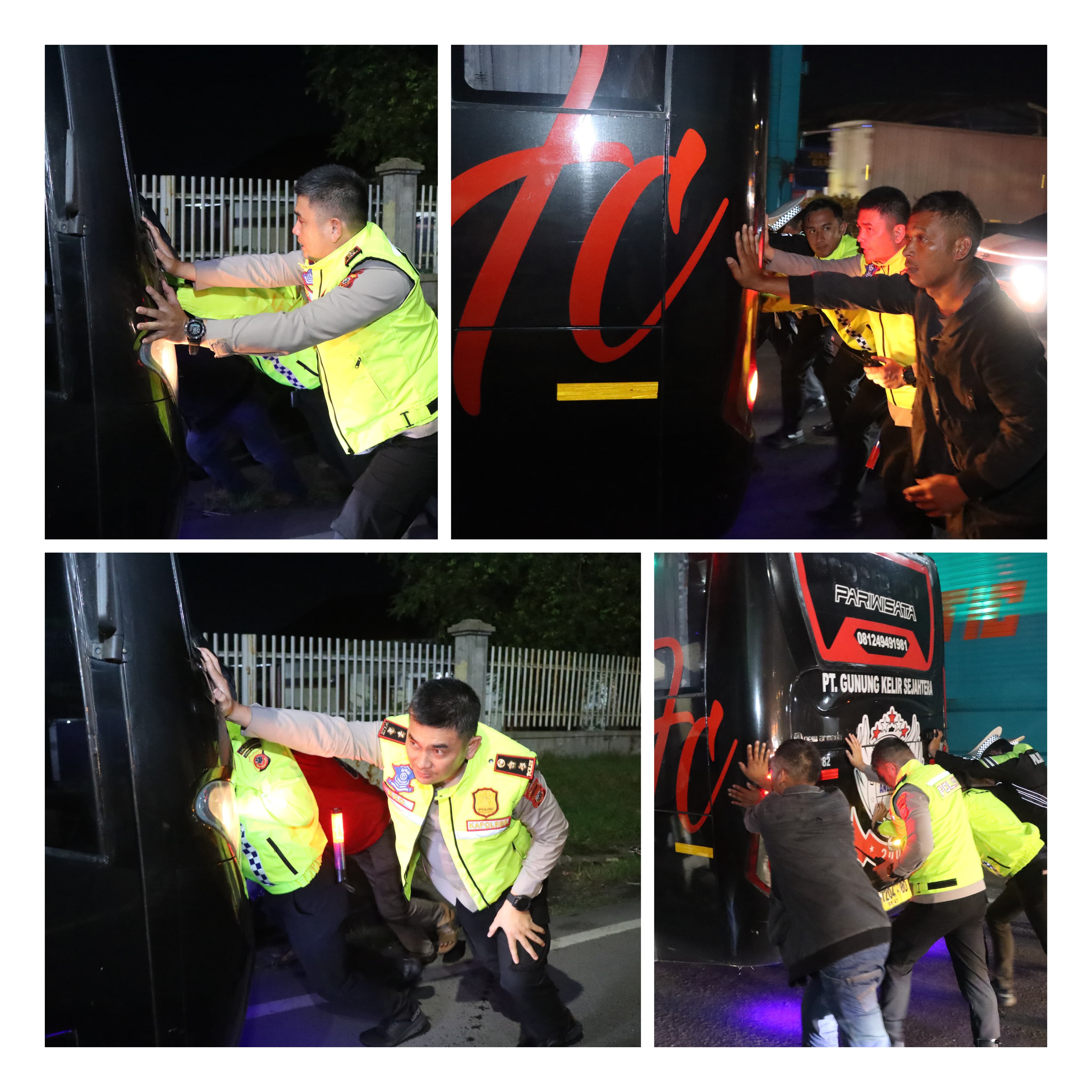 Mobil Mogok di Jalur Arteri Kedawung, Polisi Gerak Cepat Urai Kemacetan Arus Balik