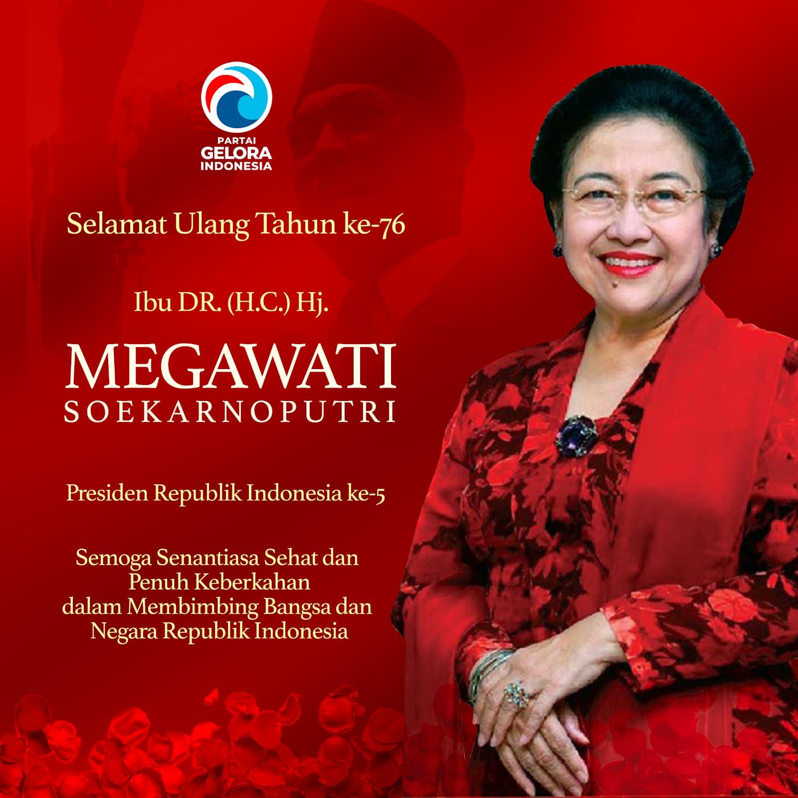Partai Gelora Puji Megawati, di Usia 76 PDIP Tetap Menjadi Kekuatan Politik Nasional