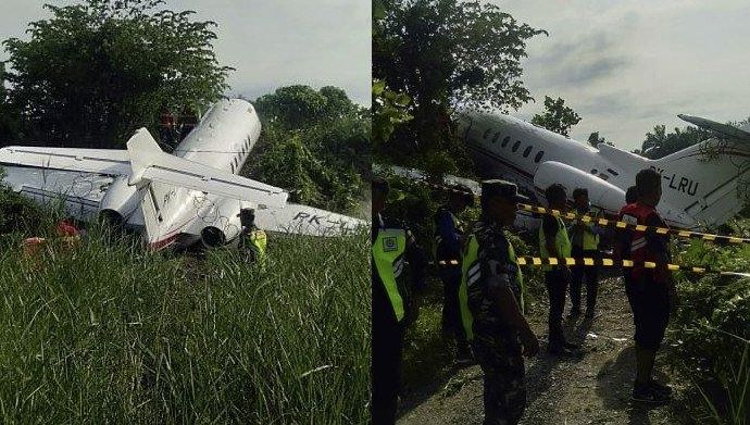 Pesawat Carteran Berisi 4 Penumpang Tergelincir di Bandara Maleo Morowali 
