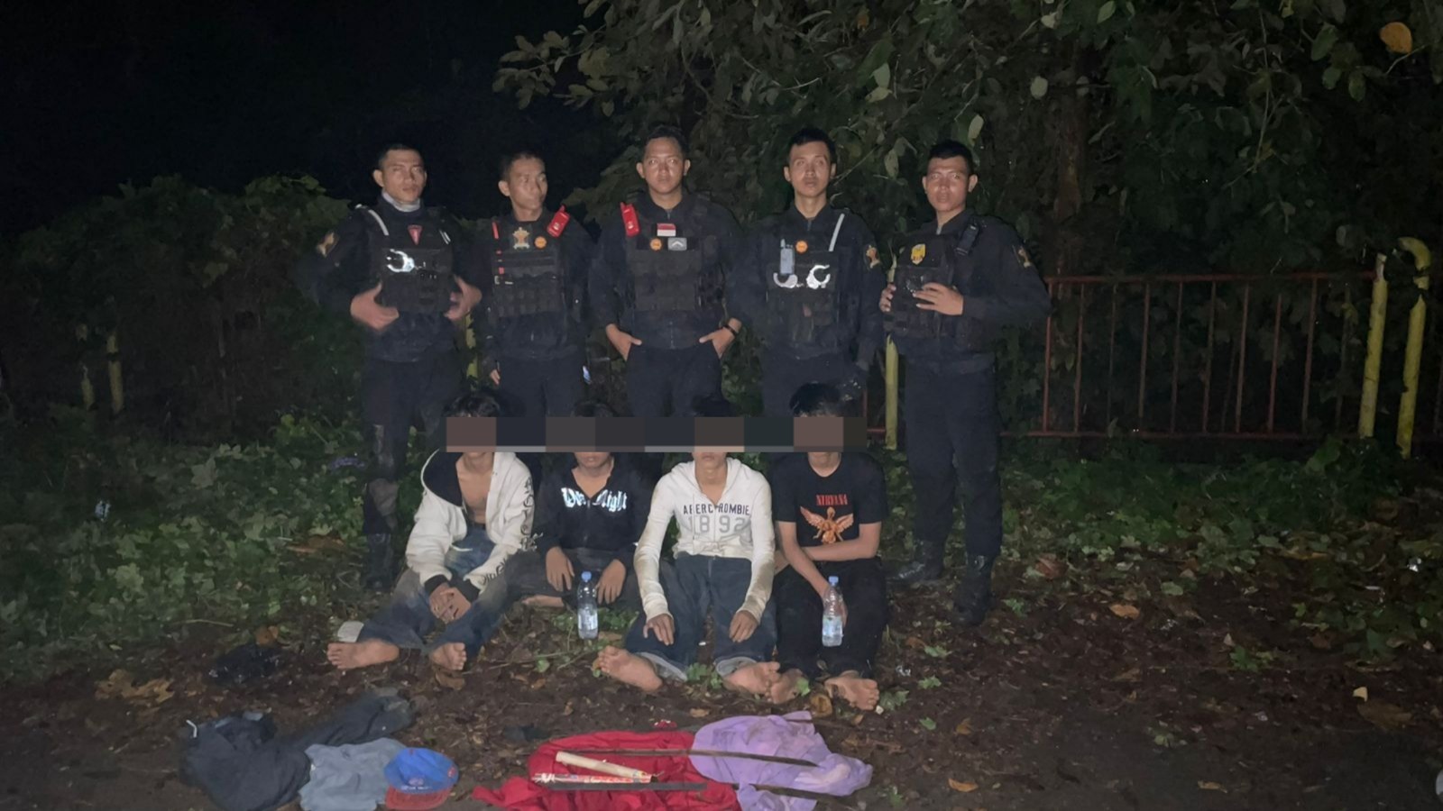 Empat Remaja Terindikasi Geng Motor Diamankan di Waduk Bojongsari Indramayu