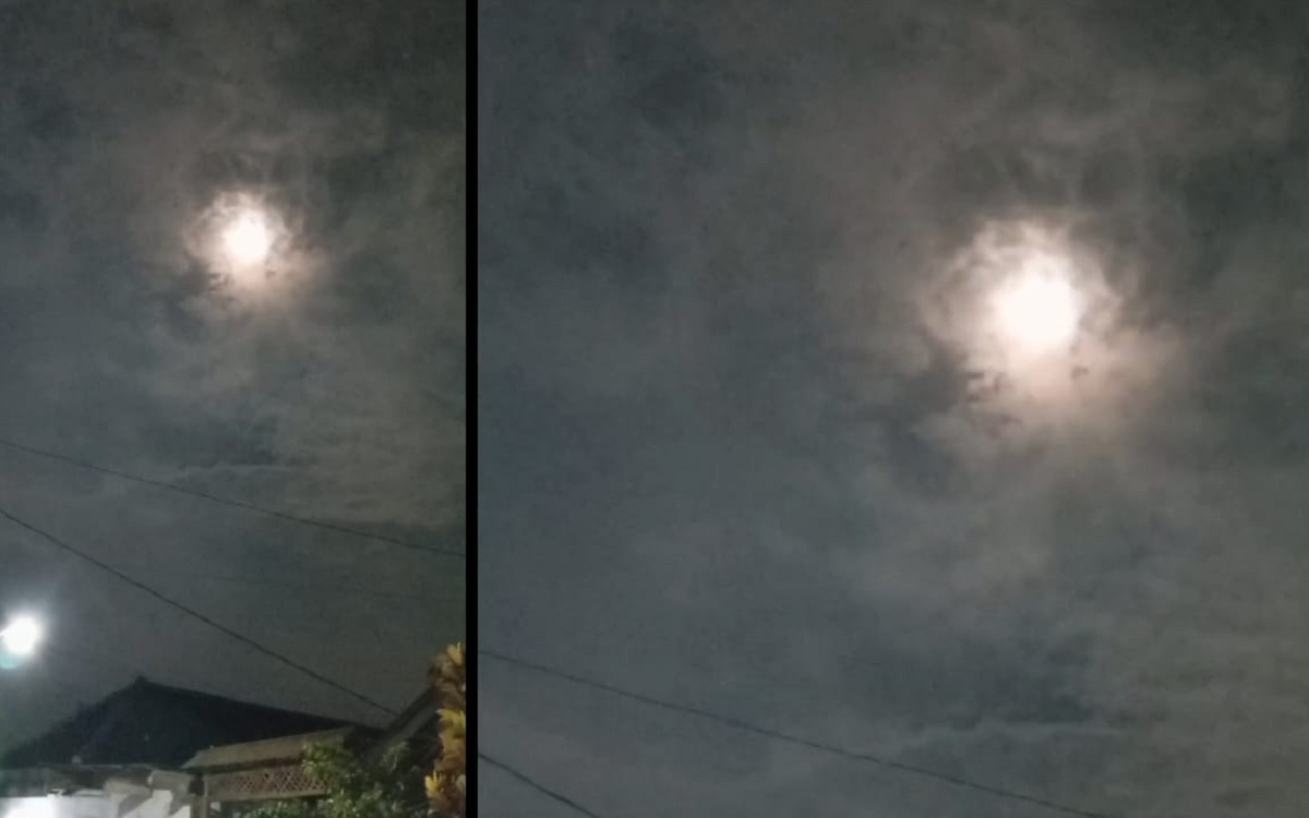 Supermoon Terlihat di Kuningan, Bulan Lebih Dekat dan Terang Meski Tertutup Awan