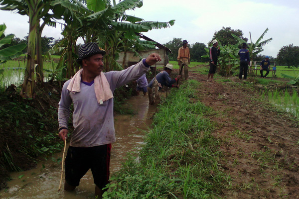 Petani Anjatan Bersihkan Lahan Sawah dari Tikus