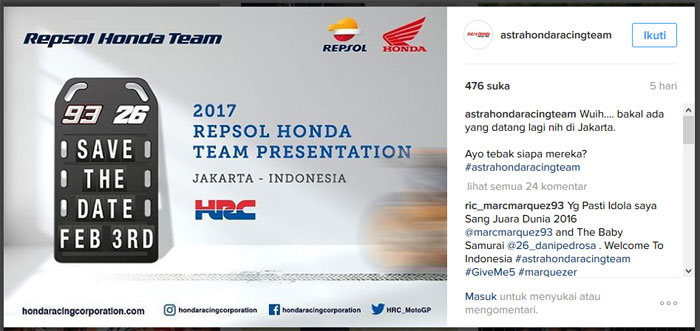 Tiga Musim Repsol Honda Lauching Tim di Indonesia