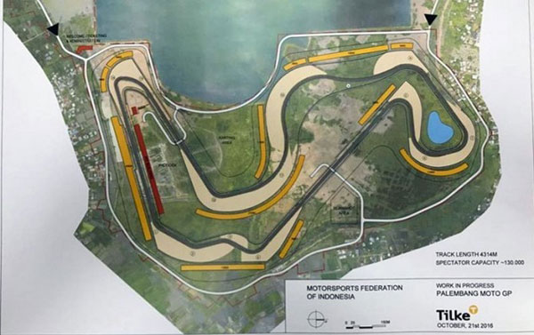 Sirkuit MotoGP Jakabaring Dibangun Tahun Ini