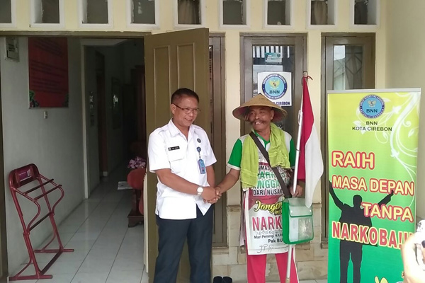 Singgah di Cirebon, dari Jepara ke Jakarta Jalan Kaki Kampanye Anti Narkoba