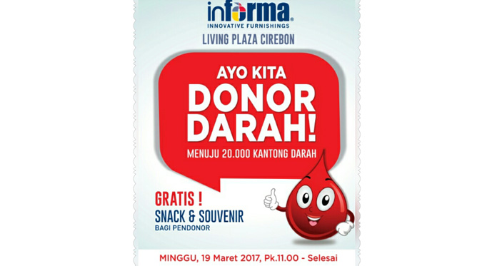 Datang, Informa Cirebon Siap Gelar Donor Darah 19 Maret