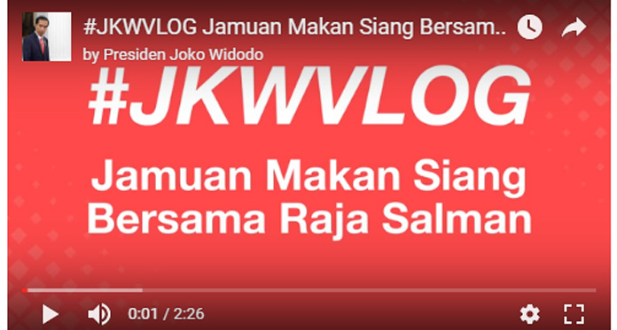 Heboh Jokowi Nge-Vlog, Rekam Raja Salman Lagi Makan, Nih Videonya..