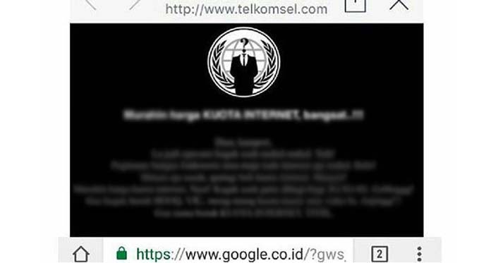 Sebab Tarif Kuota Mahal, Web Telkomsel Diretas Hacker