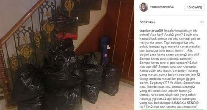 Waduh, Attalarik Syah Buang Barang Milik Mantan Istri ke Sampah