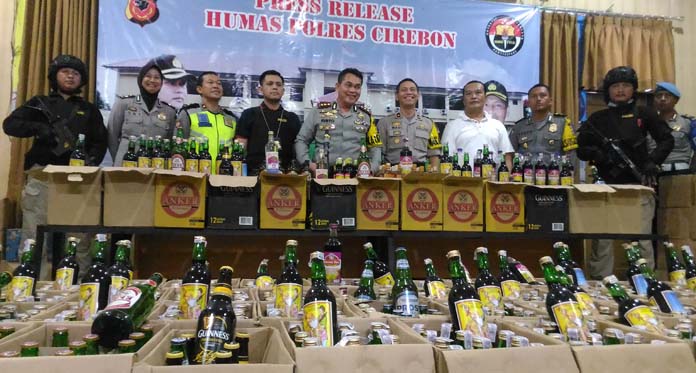 2 Hari Operasi hingga Lebaran, Polres Cirebon Sita Ribuan Miras