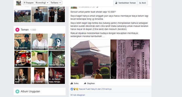 Netizen Kecewa, Tarif Parkir di Sekitar Masjid Kasepuhan Dipatok Rp10 Ribu