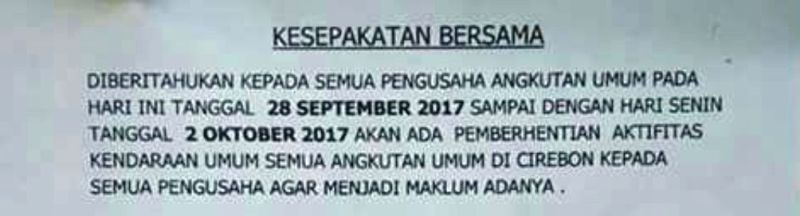 Beredar Surat Sopir Angkot Sepakat Mogok Masal 5 Hari, sampai 2 Oktober