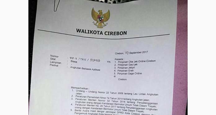 Surat Walikota Sasar Pimpinan Oke Jek Online, Warganet: Yakin Asli Tuh?