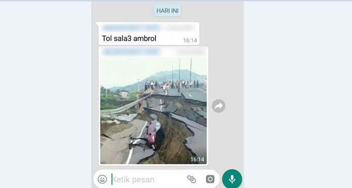 Foto Ditulis Tol Salatiga Ambrol padahal Gempa Ekuador