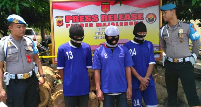 Polisi Amankan Penebang Pohon Liar di Hutan Milik Perhutani