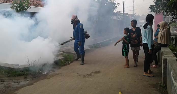 Rentan DBD, Dinkes Fogging Desa Mayung