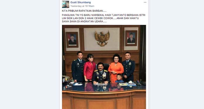 Baru Dilantik, Istri Panglima TNI Jadi Korban Hoax