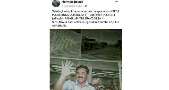 Panglima TNI Disebut Pernah Jadi Polisi