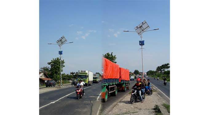 Nyaris Jatuh, Panel Surya PJU Bikin Waswas Pengendara