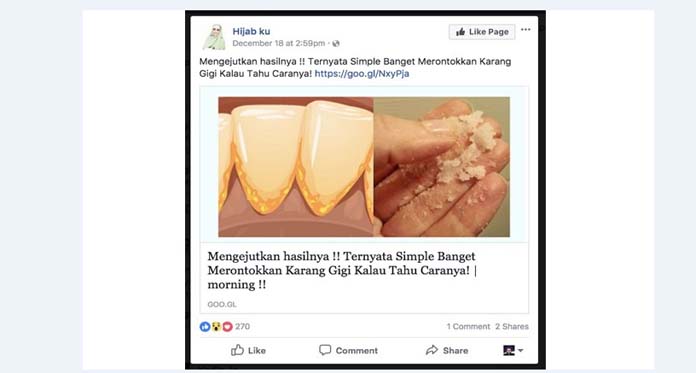 Tutorial Hoax Cara Membersihkan Karang Gigi