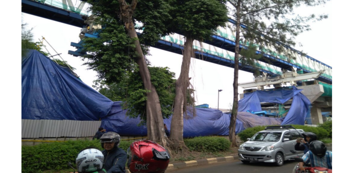 5 Pekerja Terluka, Konstruksi LRT Roboh