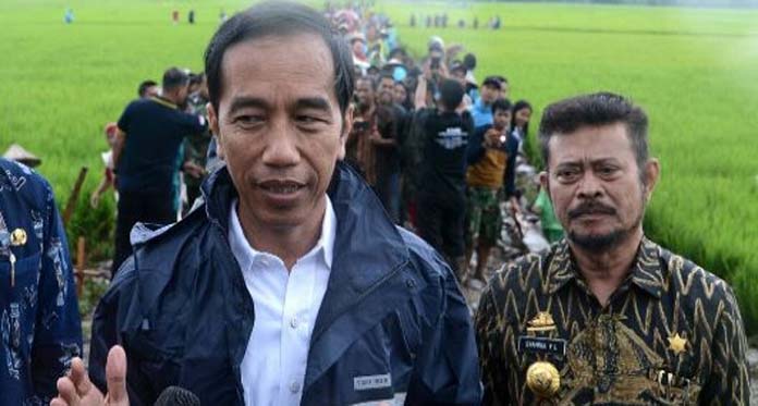 Presiden Jokowi Kehujanan saat Blusukan ke Sawah di Gowa