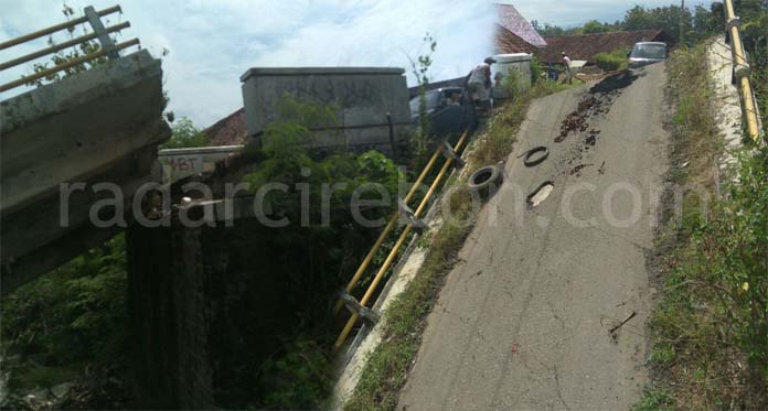 Awas! Jembatan Cijawa Majalengka Ambruk