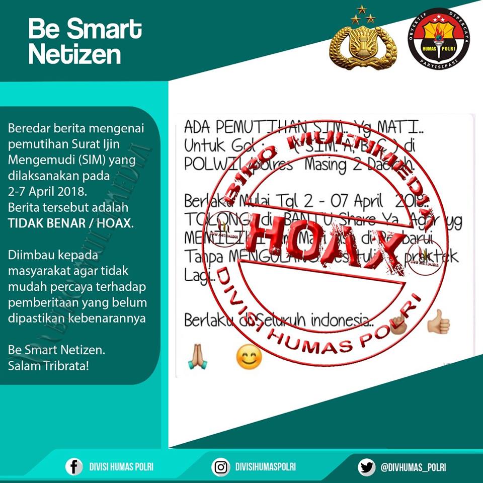 Viral Pemutihan SIM 2018 Tanpa Tes, Polisi: Hoax