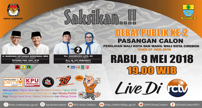 Malam Ini, Debat Kandidat Kedua Pilkada Kota Cirebon Live di RCTV