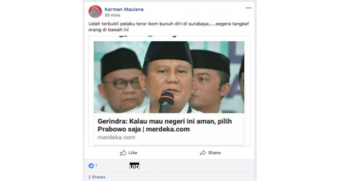 Pakai Isu Bom Surabaya untuk Serang Prabowo