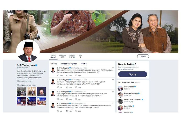 SBY ‘Berkicau’ di Twitter Bantah Kemenkeu Soal Data Kemiskinan