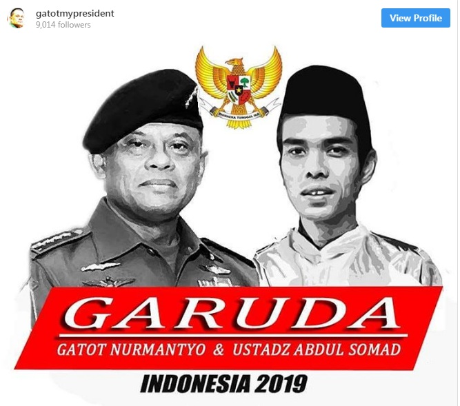 Viral Foto Gatot Nurmantyo-Ustaz Somad untuk Indonesia 2019
