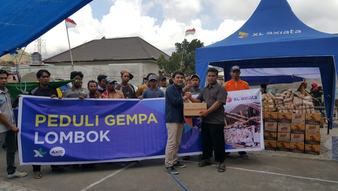 XL Bantu Korban Gempa Lombok