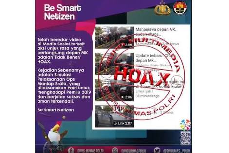 4 Pelaku Penyebar Video Hoax Demo Ricuh di MK Berasal dari Facebook dan WhatsApp