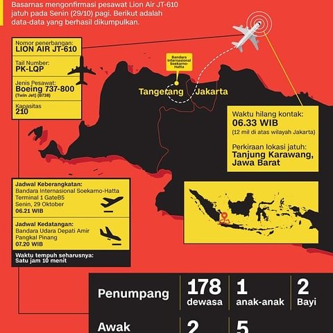 Daftar Penumpang Pesawat Lion Air JT-610 yang Jatuh di Tanjung Karawang