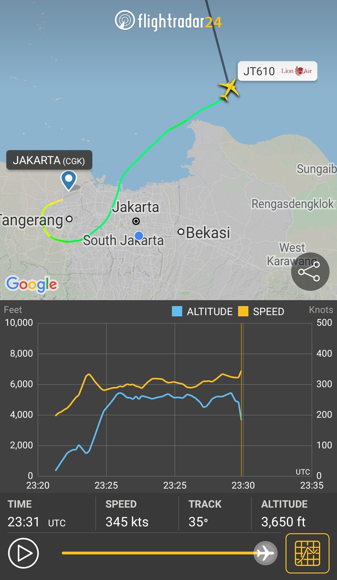 Basarnas Pastikan Lion Air JR-610 Jatuh di Perairan Tanjung Karawang