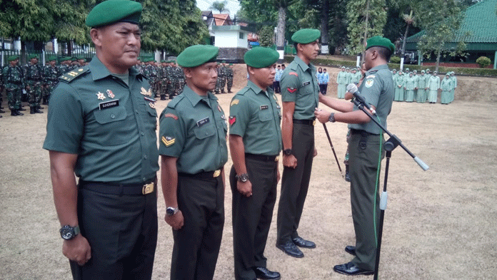 45 Prajurit Kodim Kuningan Naik Pangkat