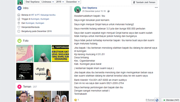 Heboh, Warga Timbang Cigandamekar Ingin Jual Ginjal untuk Bayar Utang