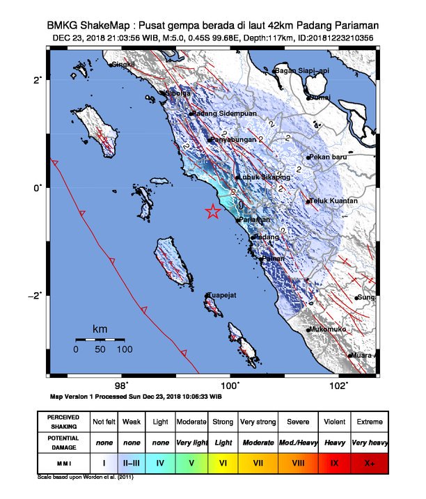 Gempa Magnitudo 5,0 Guncang Padang Pariaman, Tak Berpotensi Tsunami