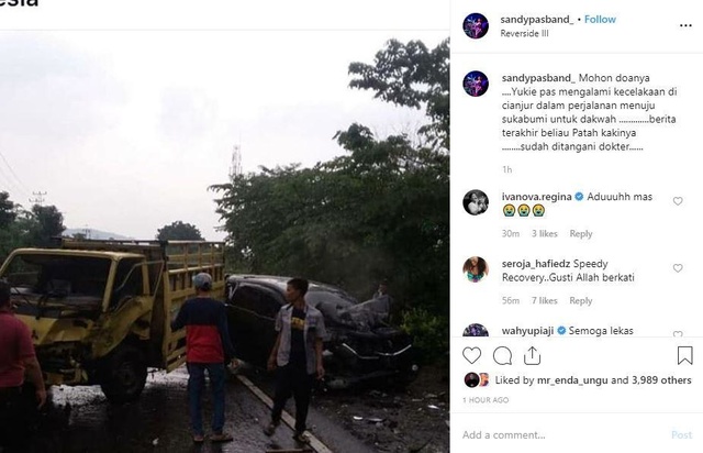 Menuju Sukabumi untuk Berdakwah, Yuki Pas Band Alami Kecelakaan di Cianjur