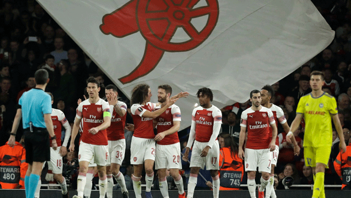 Arsenal Gasak BATE 3-0, Lolos 16 Besar Liga Europa