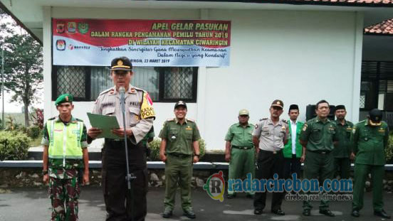 Muspika Ciwaringin Gelar Pasukan Pengamanan Pemilu Tingkat Kecamatan