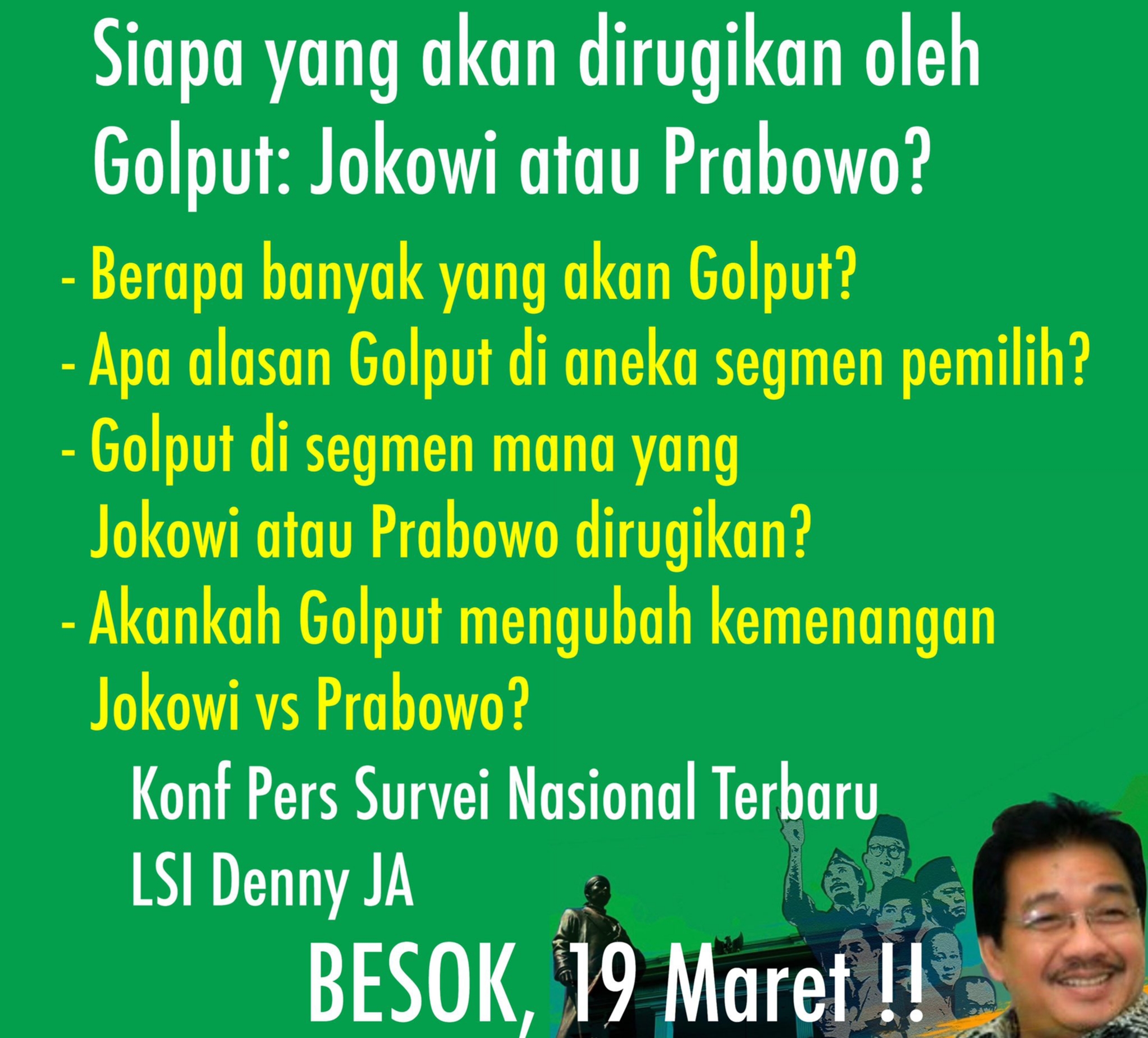 Siapa Dirugikan Golput: Jokowi atau Prabowo? Begini Temuan LSI Denny JA