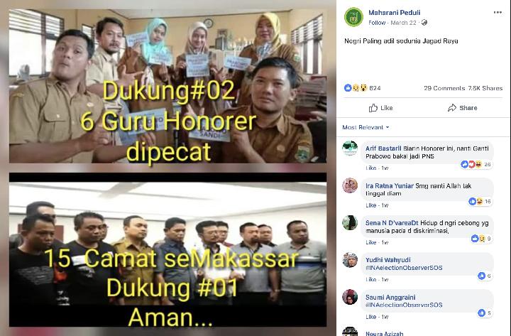 6 Guru Honorer Pendukung Prabowo Dipecat, 15 Camat Pendukung Jokowi Aman?